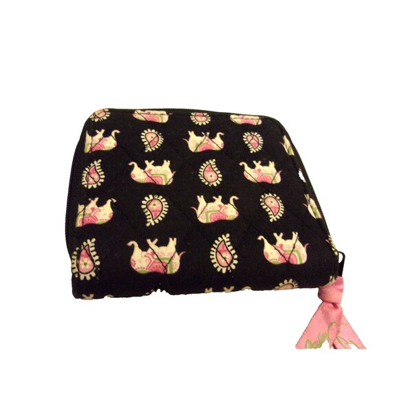 Vera Bradley Pink Elephants Mini Zip Wallet Retired - Picture 2 of 5